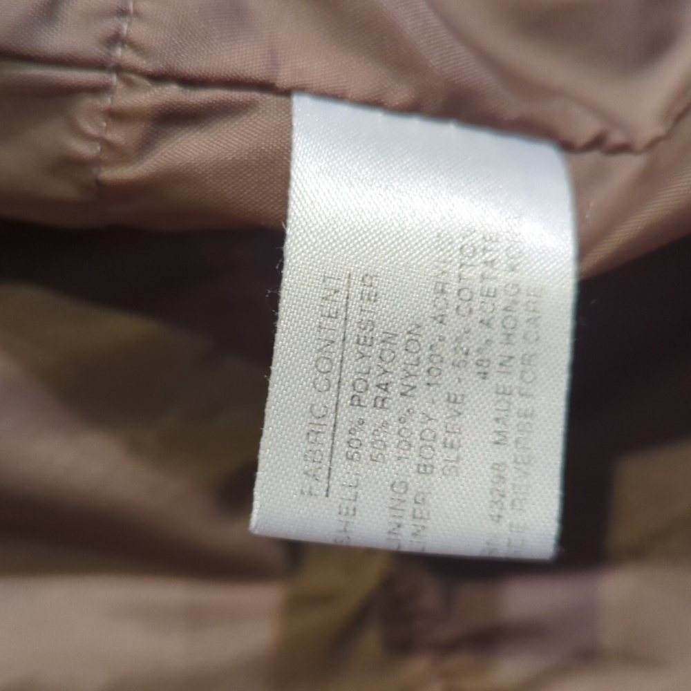 Vtg Gallery tan hooded zip front anorak utility Chore Coat long jacket sz XS - Picture 9 of 13